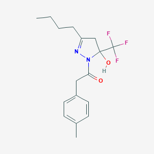 3-butyl-1-[(4-methylphenyl)acetyl]-5-(trifluoromethyl)-4,5-dihydro-1H-pyrazol-5-ol