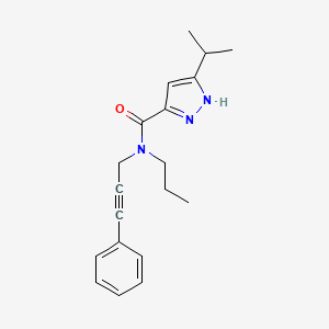 molecular formula C19H23N3O B4085808 N-(3-phenylprop-2-ynyl)-5-propan-2-yl-N-propyl-1H-pyrazole-3-carboxamide 