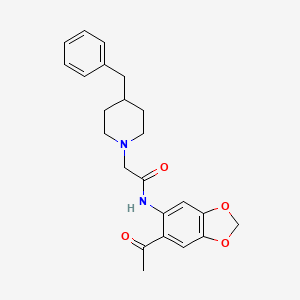 molecular formula C23H26N2O4 B4085813 N-(6-ACETYL-1,3-BENZODIOXOL-5-YL)-2-(4-BENZYLPIPERIDINO)ACETAMIDE 