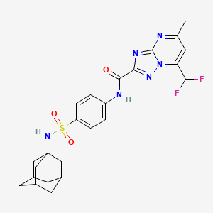molecular formula C24H26F2N6O3S B4085821 N-{4-[(ADAMANTAN-1-YL)SULFAMOYL]PHENYL}-7-(DIFLUOROMETHYL)-5-METHYL-[1,2,4]TRIAZOLO[1,5-A]PYRIMIDINE-2-CARBOXAMIDE 