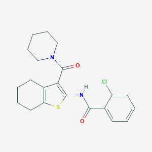 2-chloro-N-[3-(1-piperidinylcarbonyl)-4,5,6,7-tetrahydro-1-benzothien-2-yl]benzamide