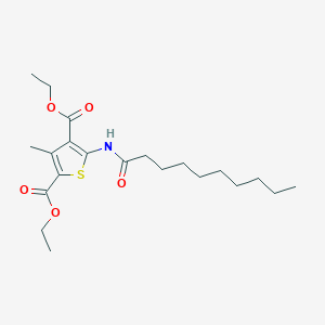 molecular formula C21H33NO5S B408588 Diethyl 5-(decanoylamino)-3-methylthiophene-2,4-dicarboxylate CAS No. 312534-56-8