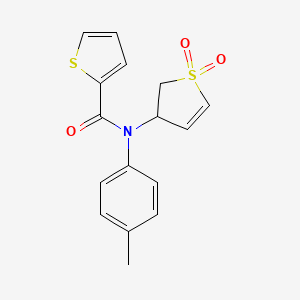 molecular formula C16H15NO3S2 B4086008 N-(1,1-DIOXIDO-2,3-DIHYDRO-3-THIOPHENYL)-N-(4-METHYLPHENYL)-2-THIOPHENECARBOXAMIDE 