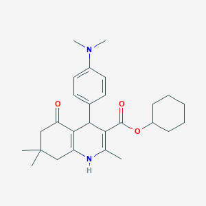 molecular formula C27H36N2O3 B408609 Cyclohexyl 4-[4-(dimethylamino)phenyl]-2,7,7-trimethyl-5-oxo-1,4,5,6,7,8-hexahydroquinoline-3-carboxylate 