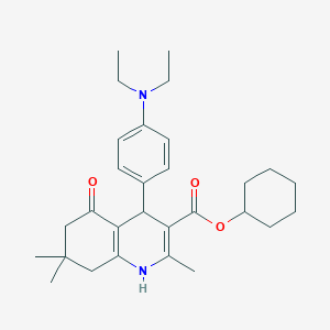 molecular formula C29H40N2O3 B408610 Cyclohexyl 4-[4-(diethylamino)phenyl]-2,7,7-trimethyl-5-oxo-1,4,5,6,7,8-hexahydroquinoline-3-carboxylate 