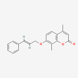 molecular formula C20H18O3 B4086105 4,8-dimethyl-7-{[(2E)-3-phenylprop-2-en-1-yl]oxy}-2H-chromen-2-one 
