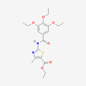 molecular formula C20H26N2O6S B408611 Ethyl 4-methyl-2-[(3,4,5-triethoxybenzoyl)amino]-1,3-thiazole-5-carboxylate 