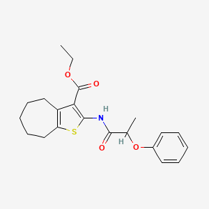 molecular formula C21H25NO4S B4086172 ethyl 2-(2-phenoxypropanoylamino)-5,6,7,8-tetrahydro-4H-cyclohepta[b]thiophene-3-carboxylate 