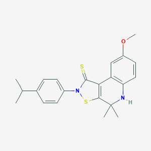 molecular formula C22H24N2OS2 B408618 2-(4-isopropylphenyl)-8-methoxy-4,4-dimethyl-4,5-dihydroisothiazolo[5,4-c]quinoline-1(2H)-thione CAS No. 351191-13-4