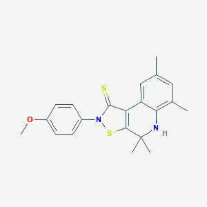 B408620 2-(4-methoxyphenyl)-4,4,6,8-tetramethyl-4,5-dihydroisothiazolo[5,4-c]quinoline-1(2H)-thione CAS No. 351191-23-6