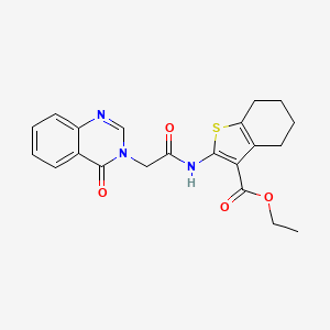 molecular formula C21H21N3O4S B4086234 ethyl 2-{[(4-oxoquinazolin-3(4H)-yl)acetyl]amino}-4,5,6,7-tetrahydro-1-benzothiophene-3-carboxylate 