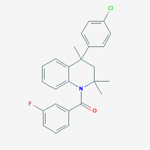 B408629 4-(4-Chlorophenyl)-1-(3-fluorobenzoyl)-2,2,4-trimethyl-1,2,3,4-tetrahydroquinoline CAS No. 351191-58-7