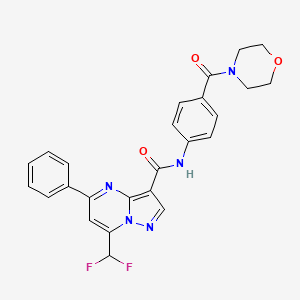 molecular formula C25H21F2N5O3 B4086298 7-(DIFLUOROMETHYL)-N~3~-[4-(MORPHOLINOCARBONYL)PHENYL]-5-PHENYLPYRAZOLO[1,5-A]PYRIMIDINE-3-CARBOXAMIDE 