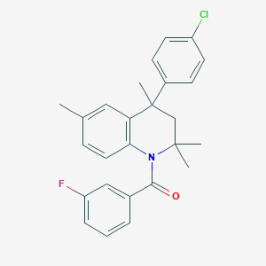 molecular formula C26H25ClFNO B408634 [4-(4-chlorophenyl)-2,2,4,6-tetramethyl-3,4-dihydroquinolin-1(2H)-yl](3-fluorophenyl)methanone CAS No. 371215-07-5
