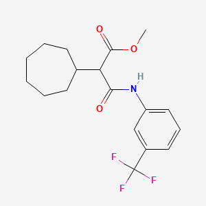molecular formula C18H22F3NO3 B4086368 Methyl 2-cycloheptyl-3-oxo-3-[3-(trifluoromethyl)anilino]propanoate 