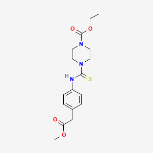 molecular formula C17H23N3O4S B4086384 ETHYL 4-{[4-(2-METHOXY-2-OXOETHYL)ANILINO]CARBOTHIOYL}TETRAHYDRO-1(2H)-PYRAZINECARBOXYLATE 