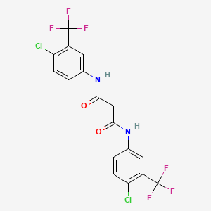 molecular formula C17H10Cl2F6N2O2 B4086457 N,N'-bis[4-chloro-3-(trifluoromethyl)phenyl]malonamide 