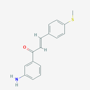 molecular formula C16H15NOS B040865 (E)-1-(3-aminophenyl)-3-(4-methylsulfanylphenyl)prop-2-en-1-one CAS No. 121646-08-0
