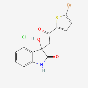 molecular formula C15H11BrClNO3S B4086550 3-[2-(5-bromo-2-thienyl)-2-oxoethyl]-4-chloro-3-hydroxy-7-methyl-1,3-dihydro-2H-indol-2-one 