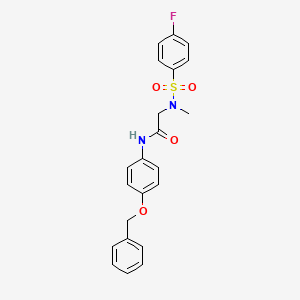 molecular formula C22H21FN2O4S B4086552 N-[4-(benzyloxy)phenyl]-N~2~-[(4-fluorophenyl)sulfonyl]-N~2~-methylglycinamide 