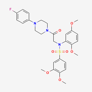 molecular formula C28H32FN3O7S B4086601 N-(2,5-dimethoxyphenyl)-N-[2-[4-(4-fluorophenyl)piperazin-1-yl]-2-oxoethyl]-3,4-dimethoxybenzenesulfonamide 