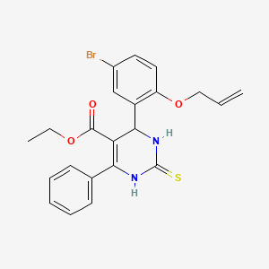 molecular formula C22H21BrN2O3S B4086632 ethyl 4-(5-bromo-2-prop-2-enoxyphenyl)-6-phenyl-2-sulfanylidene-3,4-dihydro-1H-pyrimidine-5-carboxylate 