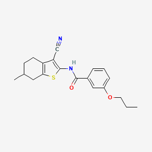 molecular formula C20H22N2O2S B4086640 N-(3-cyano-6-methyl-4,5,6,7-tetrahydro-1-benzothien-2-yl)-3-propoxybenzamide 
