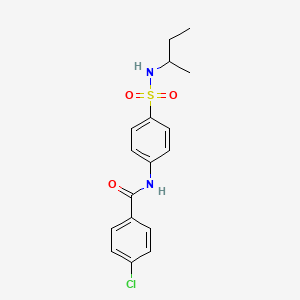 molecular formula C17H19ClN2O3S B4086650 N-[4-(butan-2-ylsulfamoyl)phenyl]-4-chlorobenzamide 