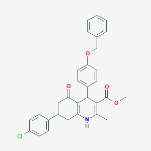 molecular formula C31H28ClNO4 B408669 Methyl 4-[4-(benzyloxy)phenyl]-7-(4-chlorophenyl)-2-methyl-5-oxo-1,4,5,6,7,8-hexahydroquinoline-3-carboxylate 