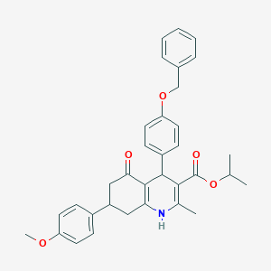 molecular formula C34H35NO5 B408672 Propan-2-yl 4-[4-(benzyloxy)phenyl]-7-(4-methoxyphenyl)-2-methyl-5-oxo-1,4,5,6,7,8-hexahydroquinoline-3-carboxylate 