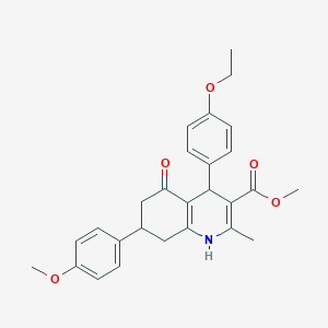 molecular formula C27H29NO5 B408681 Methyl 4-(4-ethoxyphenyl)-7-(4-methoxyphenyl)-2-methyl-5-oxo-1,4,5,6,7,8-hexahydroquinoline-3-carboxylate 
