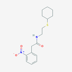 molecular formula C16H22N2O3S B4086828 N-[2-(cyclohexylthio)ethyl]-2-(2-nitrophenyl)acetamide 
