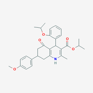 molecular formula C30H35NO5 B408687 Isopropyl 4-(2-isopropoxyphenyl)-7-(4-methoxyphenyl)-2-methyl-5-oxo-1,4,5,6,7,8-hexahydro-3-quinolinecarboxylate 