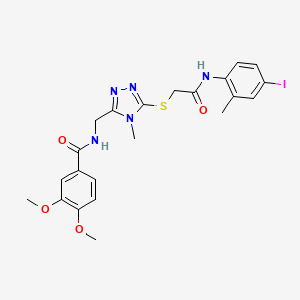 molecular formula C22H24IN5O4S B4086929 N-{[5-({2-[(4-iodo-2-methylphenyl)amino]-2-oxoethyl}sulfanyl)-4-methyl-4H-1,2,4-triazol-3-yl]methyl}-3,4-dimethoxybenzamide 