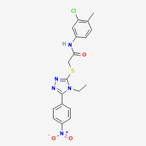 molecular formula C19H18ClN5O3S B4086931 N-(3-chloro-4-methylphenyl)-2-{[4-ethyl-5-(4-nitrophenyl)-4H-1,2,4-triazol-3-yl]sulfanyl}acetamide 