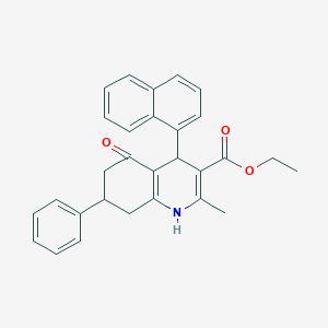 molecular formula C29H27NO3 B408699 Ethyl 2-methyl-4-(naphthalen-1-yl)-5-oxo-7-phenyl-1,4,5,6,7,8-hexahydroquinoline-3-carboxylate 
