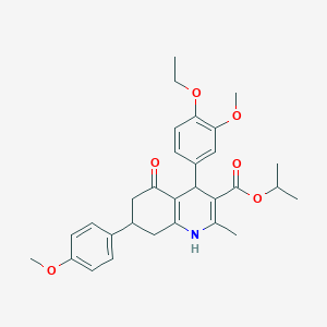 molecular formula C30H35NO6 B408702 Isopropyl 4-(4-ethoxy-3-methoxyphenyl)-7-(4-methoxyphenyl)-2-methyl-5-oxo-1,4,5,6,7,8-hexahydro-3-quinolinecarboxylate 