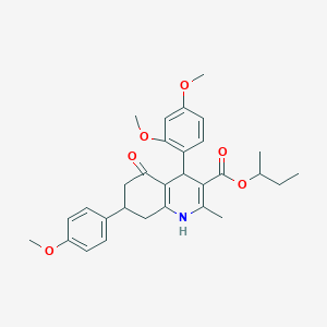 molecular formula C30H35NO6 B408705 Butan-2-yl 4-(2,4-dimethoxyphenyl)-7-(4-methoxyphenyl)-2-methyl-5-oxo-1,4,5,6,7,8-hexahydroquinoline-3-carboxylate 