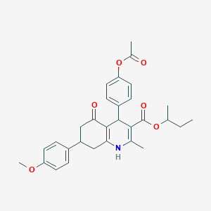 molecular formula C30H33NO6 B408709 Butan-2-yl 4-[4-(acetyloxy)phenyl]-7-(4-methoxyphenyl)-2-methyl-5-oxo-1,4,5,6,7,8-hexahydroquinoline-3-carboxylate 