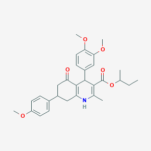molecular formula C30H35NO6 B408711 Butan-2-yl 4-(3,4-dimethoxyphenyl)-7-(4-methoxyphenyl)-2-methyl-5-oxo-1,4,5,6,7,8-hexahydroquinoline-3-carboxylate 