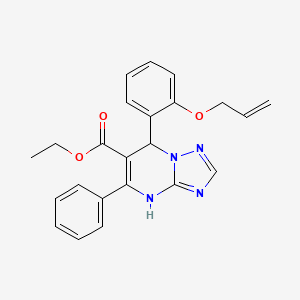 molecular formula C23H22N4O3 B4087118 Ethyl 5-phenyl-7-[2-(prop-2-en-1-yloxy)phenyl]-4,7-dihydro[1,2,4]triazolo[1,5-a]pyrimidine-6-carboxylate 