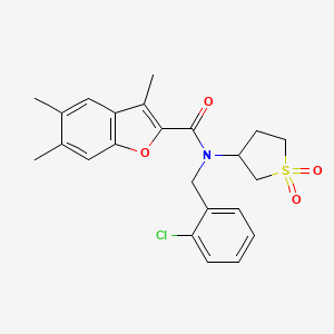 molecular formula C23H24ClNO4S B4087238 N-(2-chlorobenzyl)-N-(1,1-dioxidotetrahydrothiophen-3-yl)-3,5,6-trimethyl-1-benzofuran-2-carboxamide 