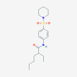 molecular formula C19H30N2O3S B4087251 2-ethyl-N-[4-(piperidin-1-ylsulfonyl)phenyl]hexanamide 