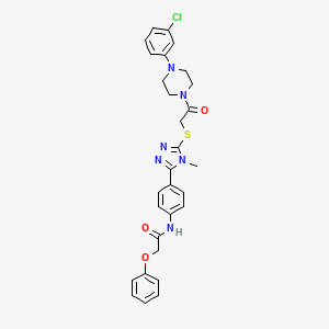 molecular formula C29H29ClN6O3S B4087515 N-{4-[5-({2-[4-(3-chlorophenyl)piperazin-1-yl]-2-oxoethyl}sulfanyl)-4-methyl-4H-1,2,4-triazol-3-yl]phenyl}-2-phenoxyacetamide 