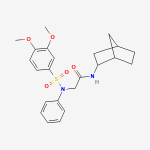 molecular formula C23H28N2O5S B4087552 N-(2-bicyclo[2.2.1]heptanyl)-2-(N-(3,4-dimethoxyphenyl)sulfonylanilino)acetamide 