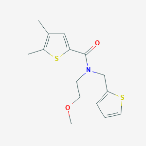 molecular formula C15H19NO2S2 B4087557 N-(2-methoxyethyl)-4,5-dimethyl-N-(2-thienylmethyl)thiophene-2-carboxamide 
