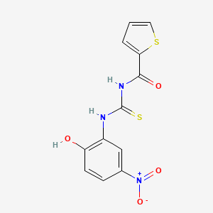 molecular formula C12H9N3O4S2 B4087579 N-[(2-hydroxy-5-nitrophenyl)carbamothioyl]thiophene-2-carboxamide 