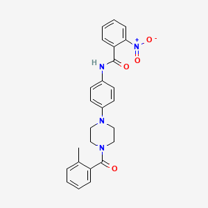 molecular formula C25H24N4O4 B4087601 N-{4-[4-(2-methylbenzoyl)-1-piperazinyl]phenyl}-2-nitrobenzamide 