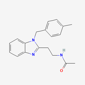 molecular formula C19H21N3O B4087721 N-(2-{1-[(4-methylphenyl)methyl]-1H-1,3-benzodiazol-2-yl}ethyl)acetamide 