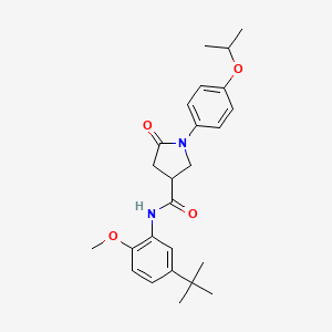 molecular formula C25H32N2O4 B4087734 N-(5-tert-butyl-2-methoxyphenyl)-5-oxo-1-[4-(propan-2-yloxy)phenyl]pyrrolidine-3-carboxamide 